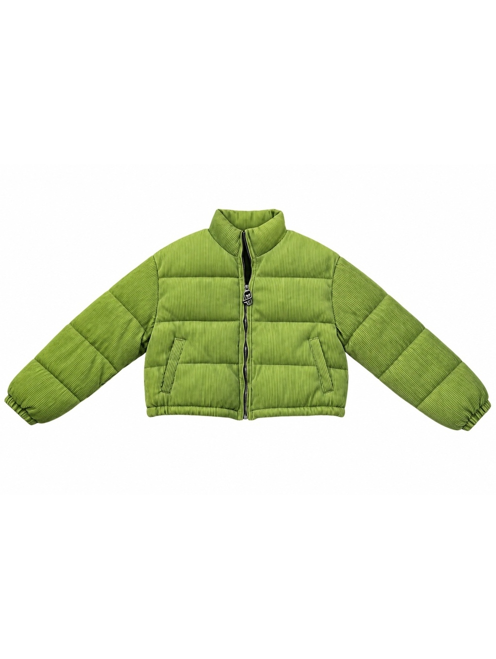 New! Bershka Y2K Neon Green Cropped Puffer Jacket Sz L